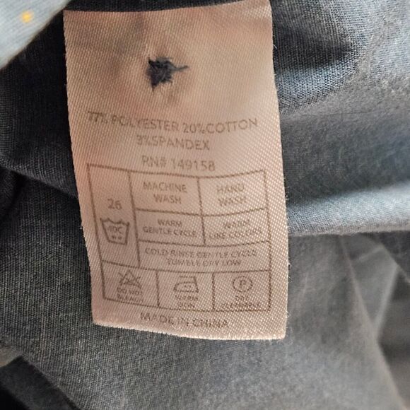 Craft Flow Short Sleeve Button Up Shirt Light Blue with Tan Dots Size L - Picture 10 of 11